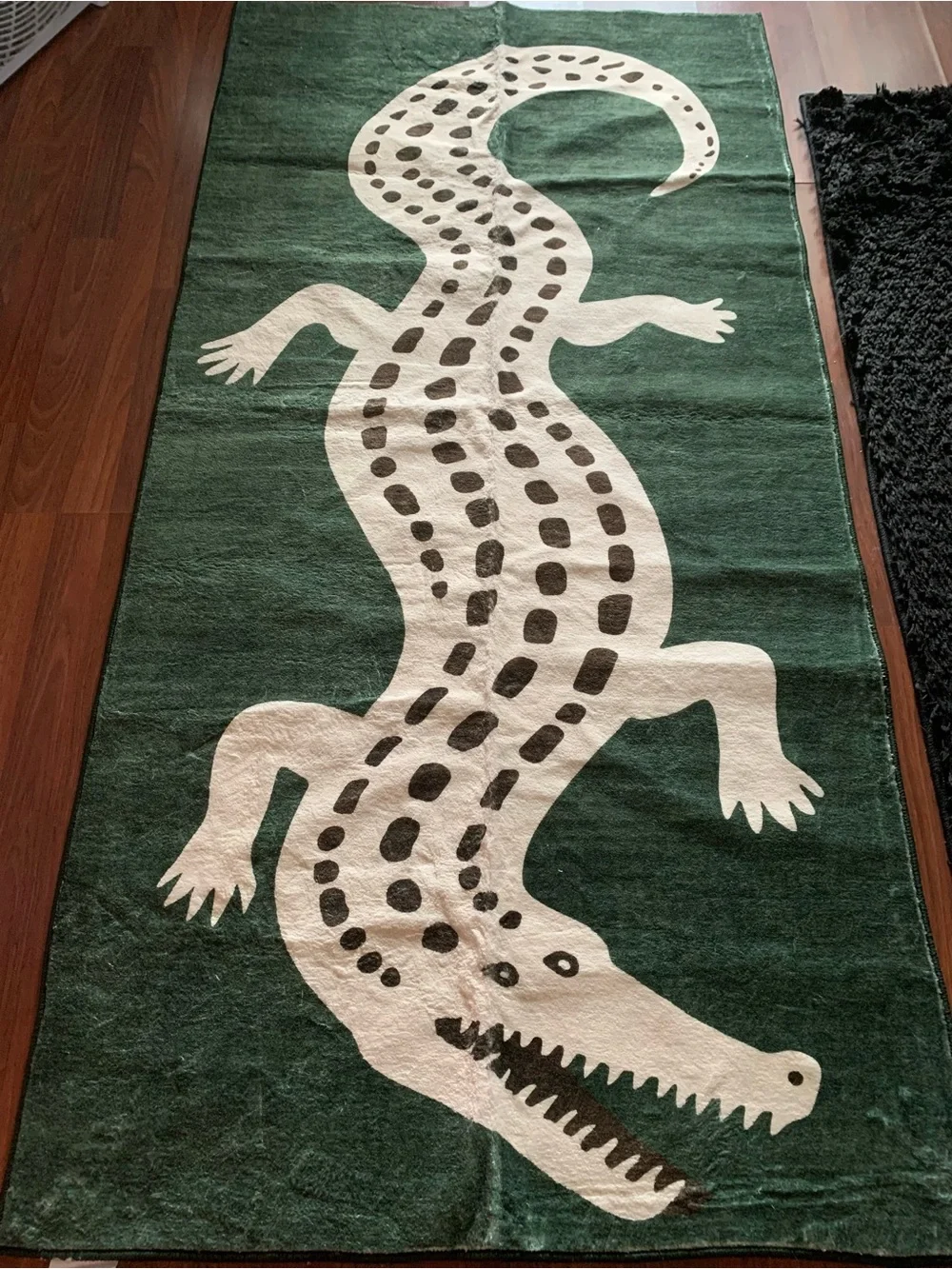 Alligator Print Reptile Rug - Green/White